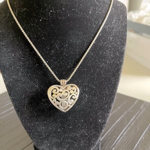 BRIGHTON Heart Badge Clip Necklace